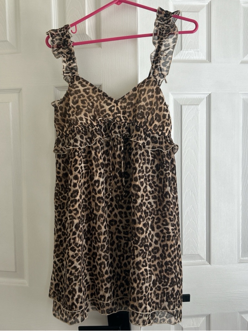 American Eagle Leopard Print Slip Dress in Brown and Cream